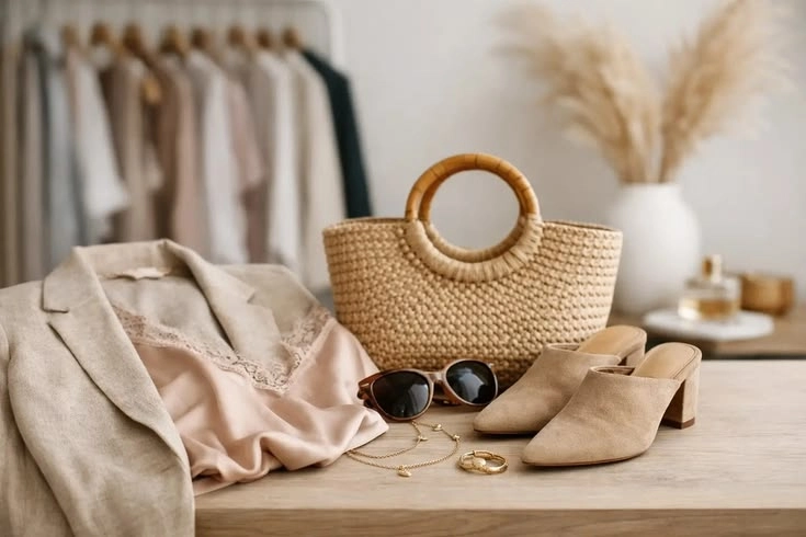 Footwear and practical accessories for a journey