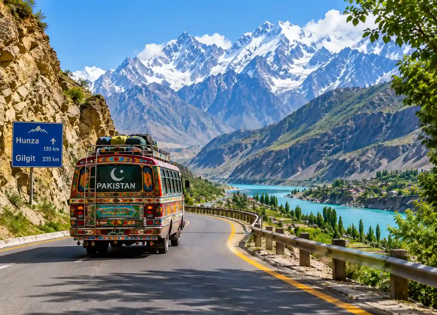 Road journey through Pakistan