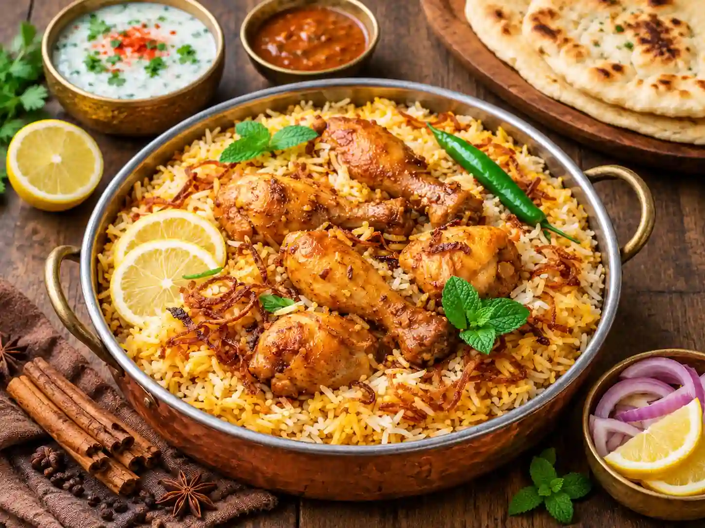 A serving of aromatic Pakistani biryani