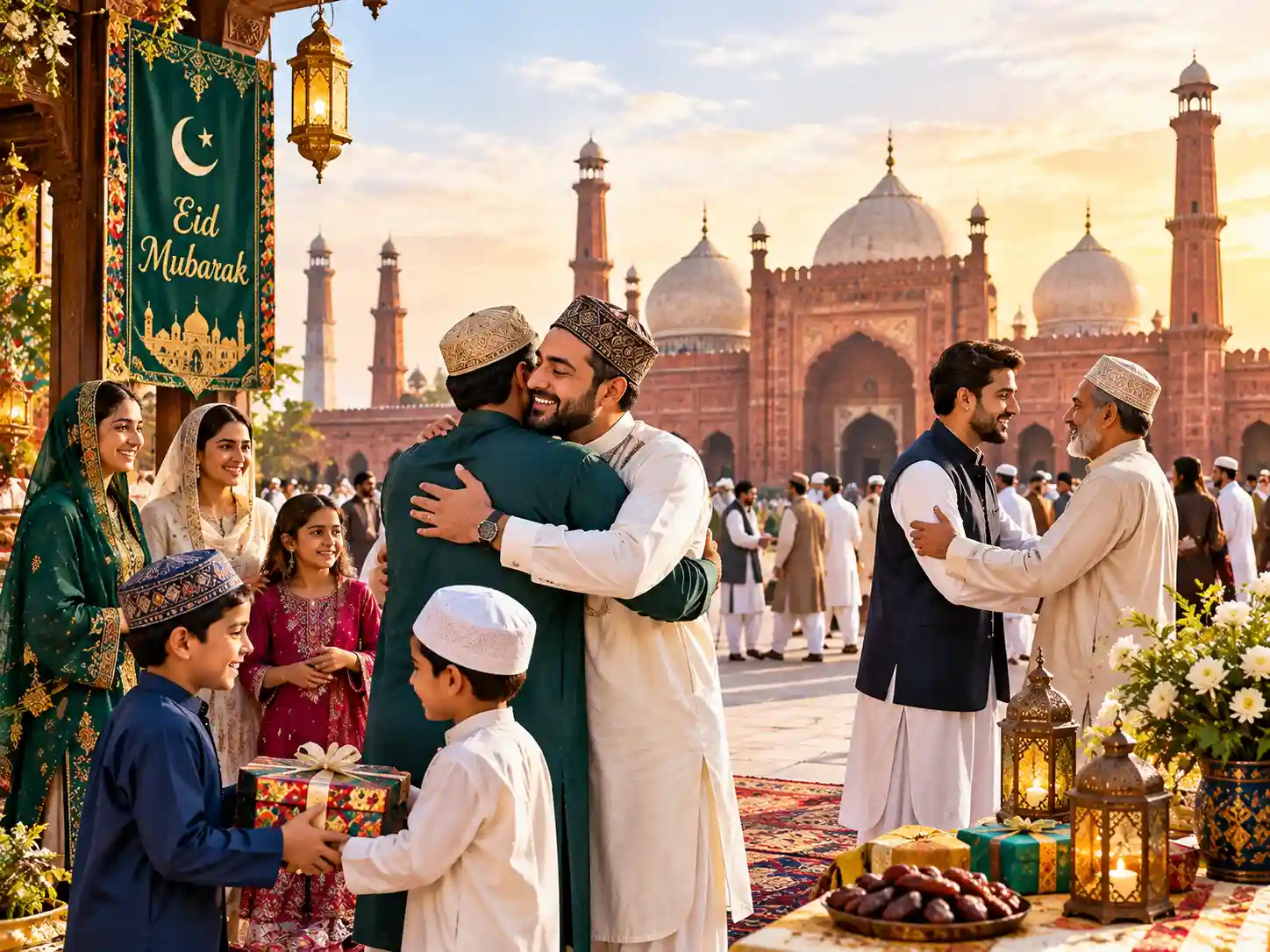An Eid celebration setting in Pakistan
