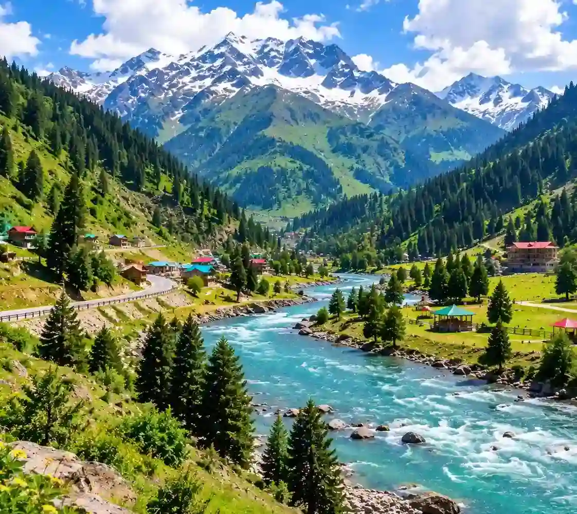Mountain and lake scenery in the Naran and Kaghan region