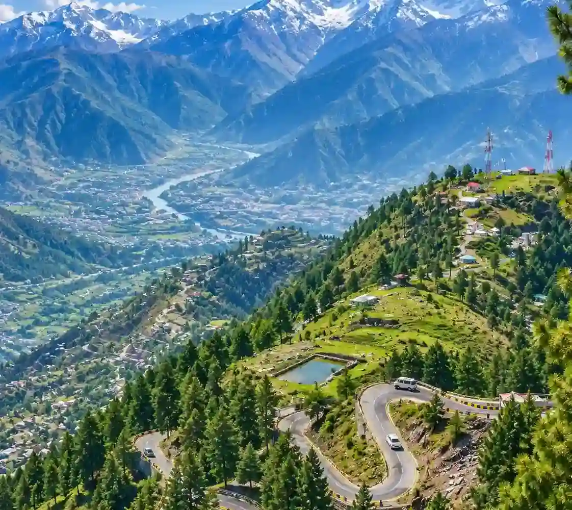 A winding mountain road through Pakistan's dramatic landscape