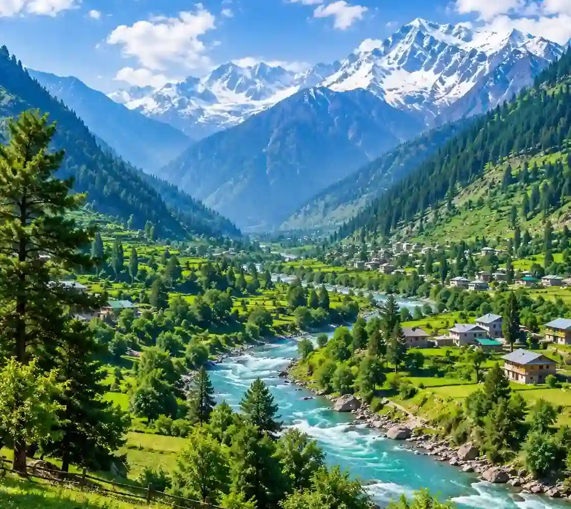 Green mountain valley in Swat