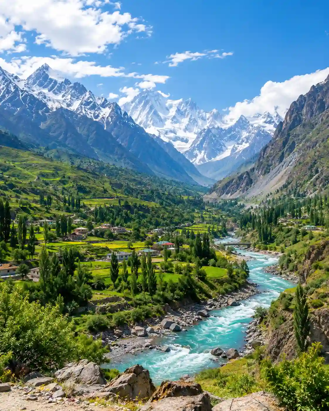 Mountain valley in northern Pakistan