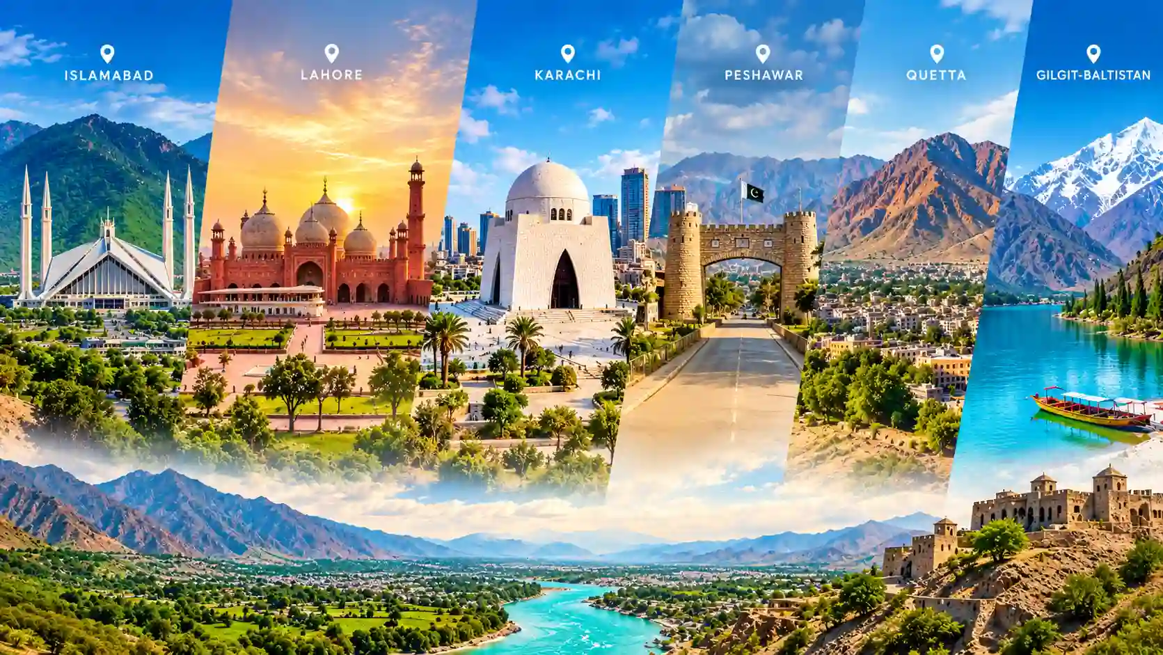 Mountain scenery representing the landscapes visitors can discover in Pakistan
